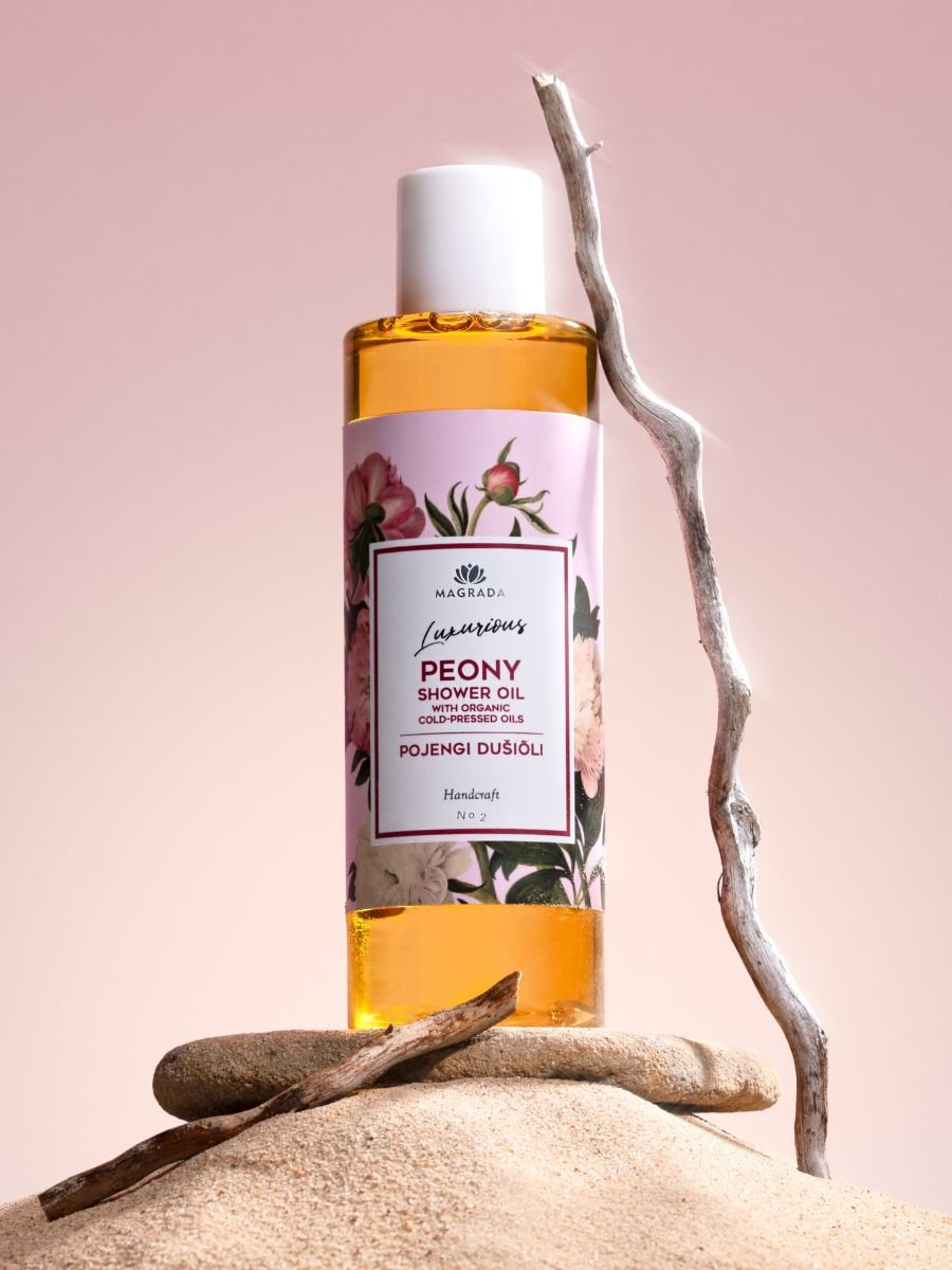 Peony Shower Oil With Organic Fruit Oils - 200 ml - Jolz Eco