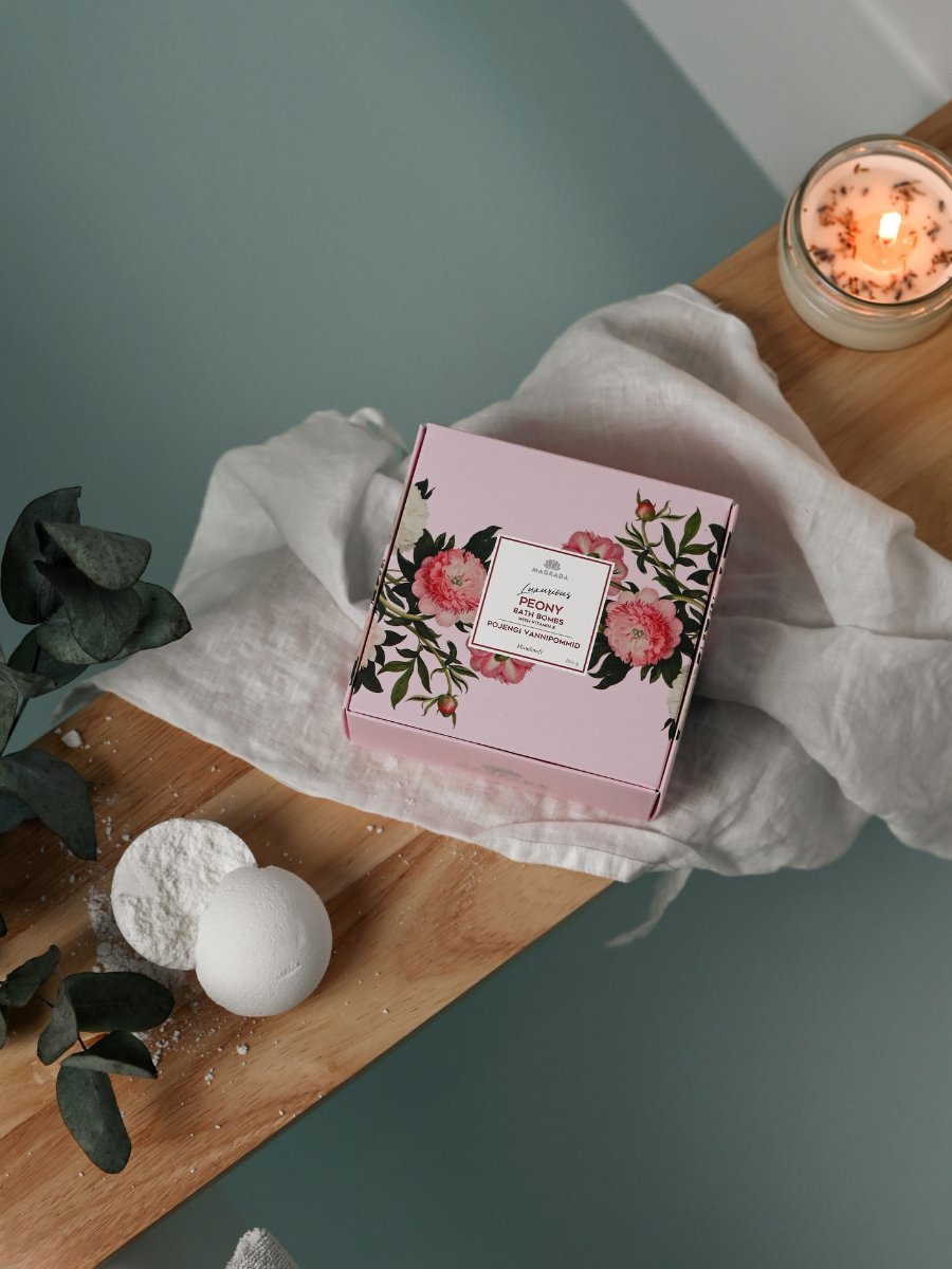 Luxurious Peony Bath Bomb With Vitamin E - Set of 4 Bombs - Jolz Eco