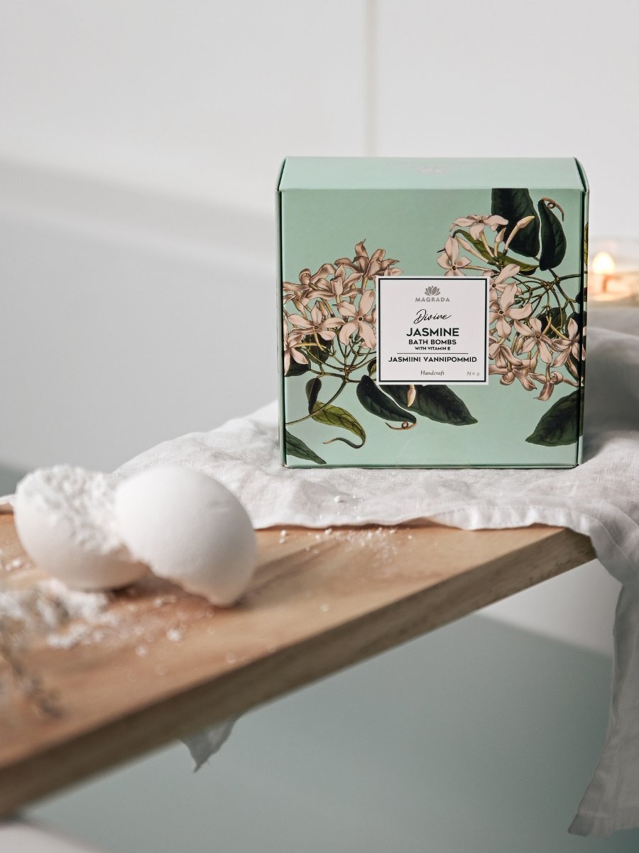 Divine Jasmine Bath Bomb With Vitamin E - Set of 4 Bombs - Jolz Eco
