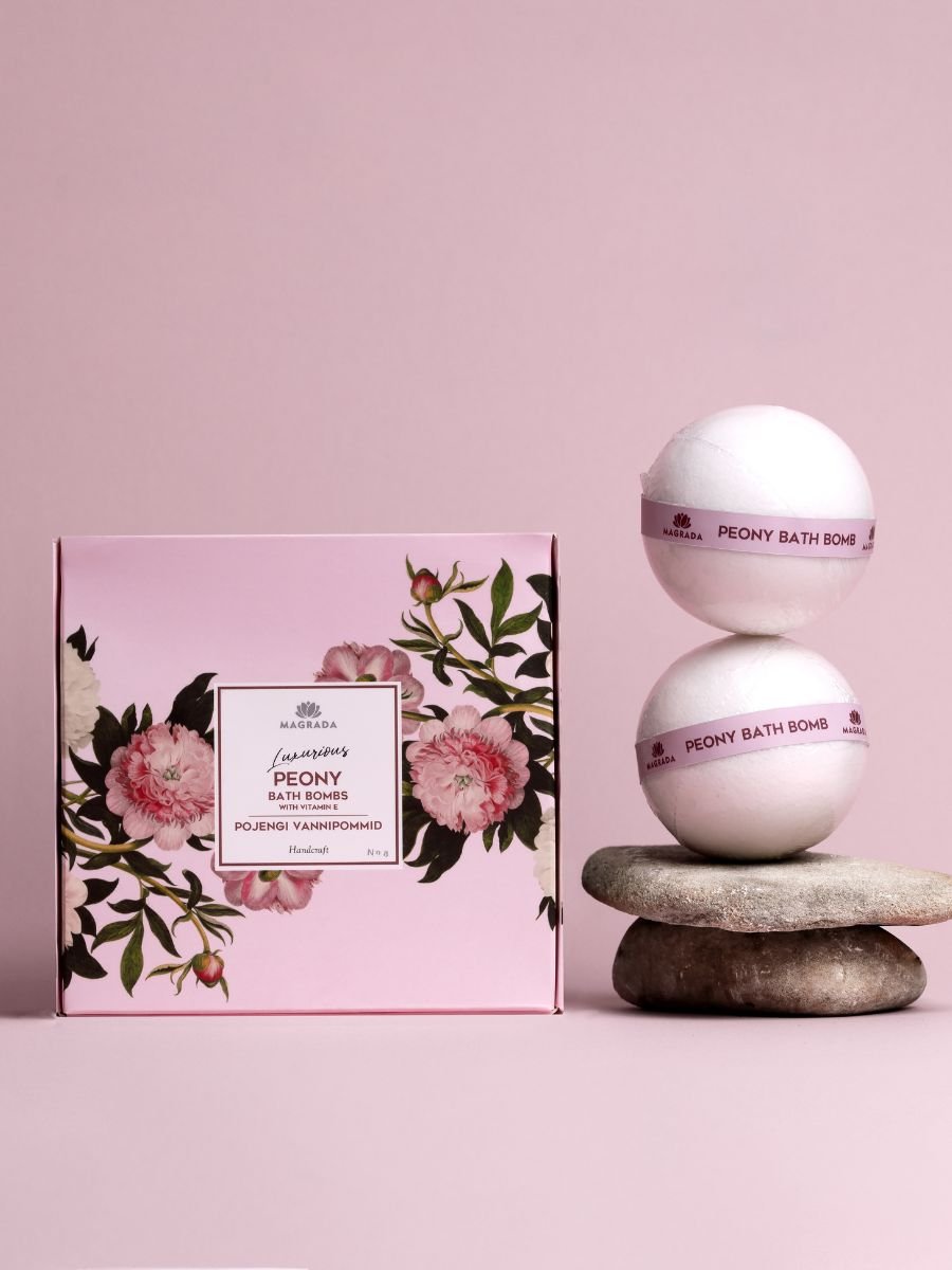 Luxurious Peony Bath Bomb With Vitamin E - Set of 4 Bombs - Jolz Eco