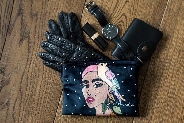 MAKEUP BAG / POUCH SIUZANA - BLACK - Jolz Eco