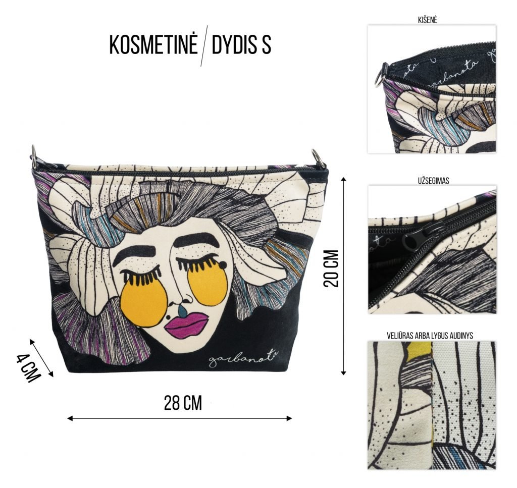MAKEUP BAG / POUCH SIUZANA - BLACK - Jolz Eco