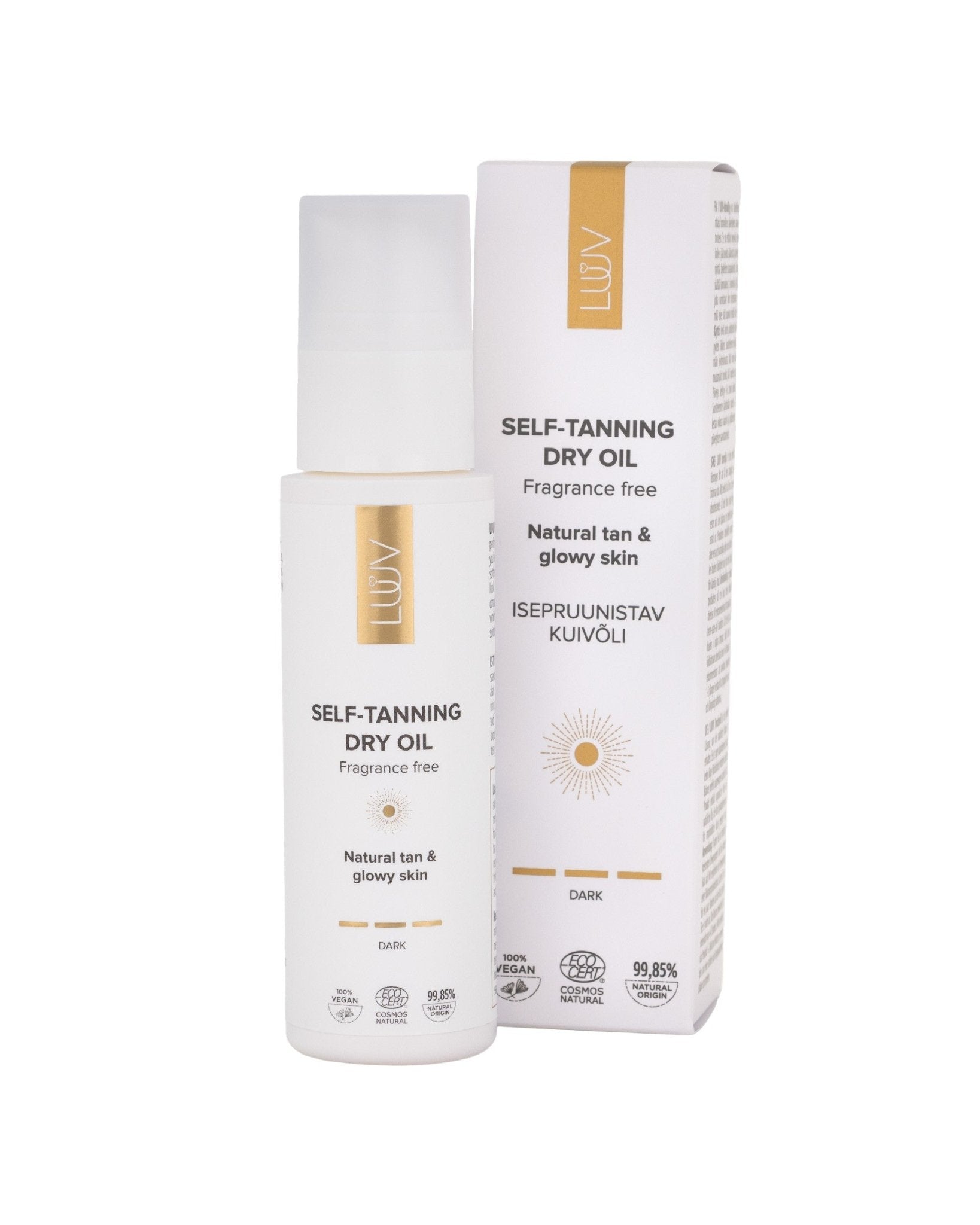 Natural Self Tanning Dry Oil Dark COSMOS, 100ml - Jolz Eco