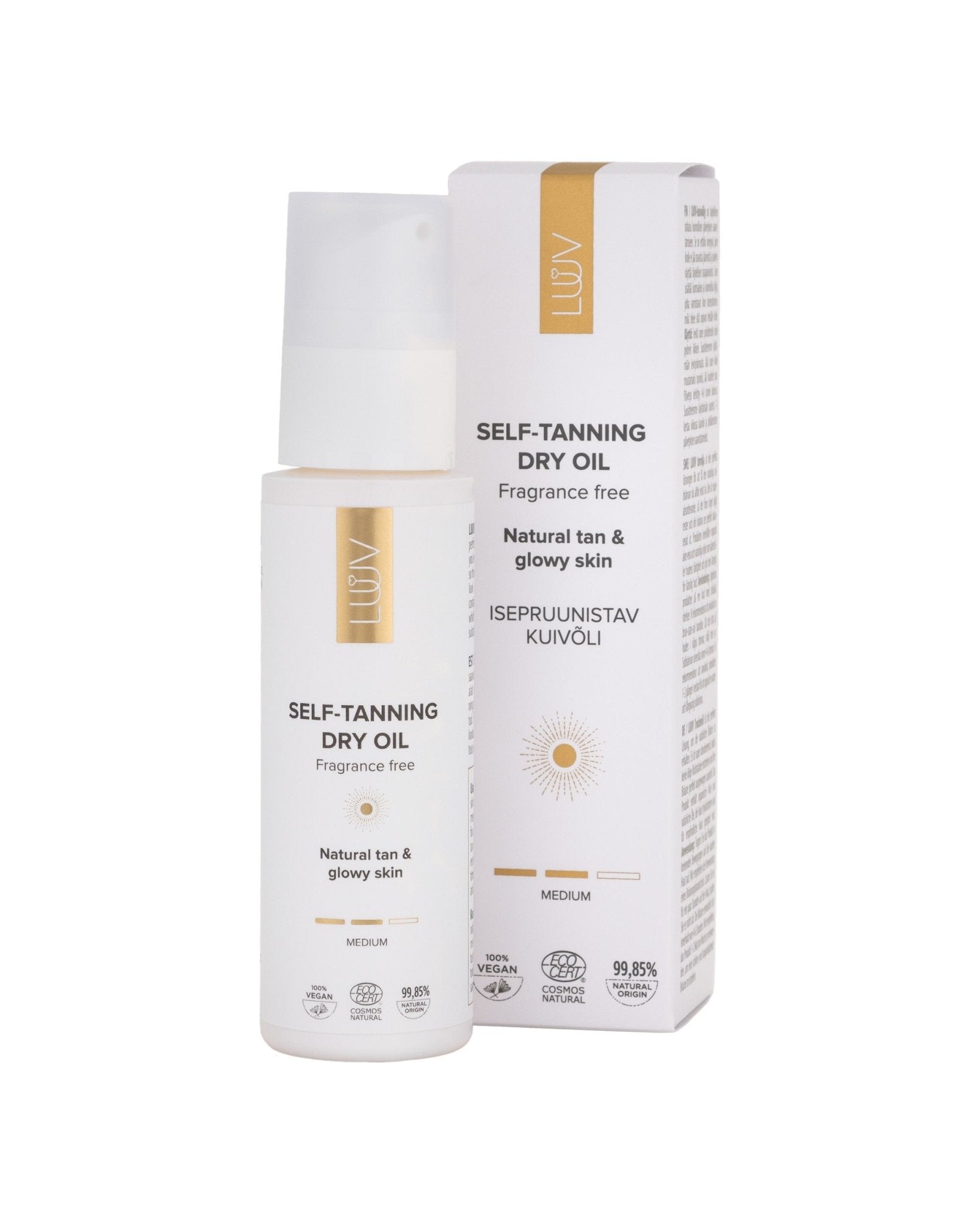 Natural Self Tanning Dry Oil Medium COSMOS, 100ml - Jolz Eco