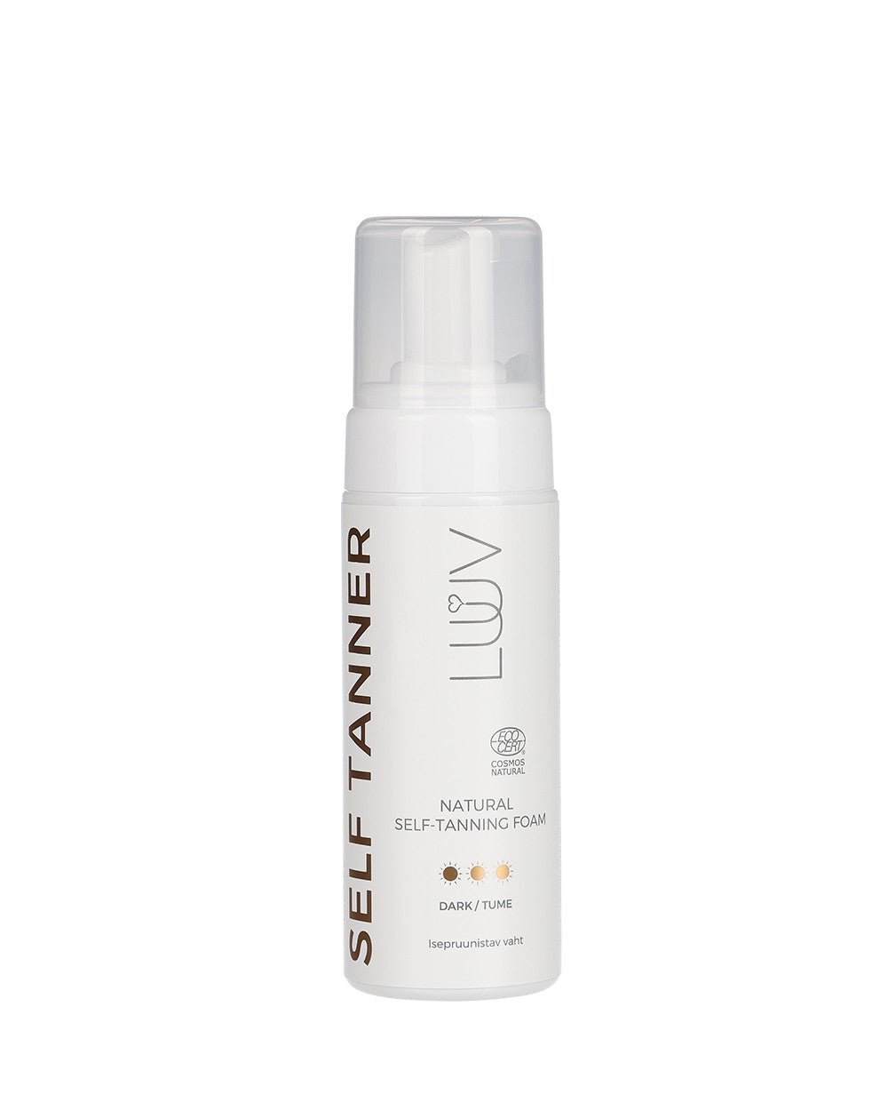 Natural Self Tanning Foam Dark COSMOS, 150ml - Jolz Eco