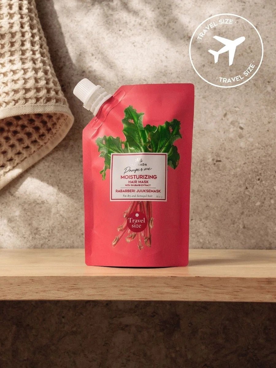 TRAVEL SIZE Rhubarb Hair Mask With Castor Oil - 100 ml - Jolz Eco