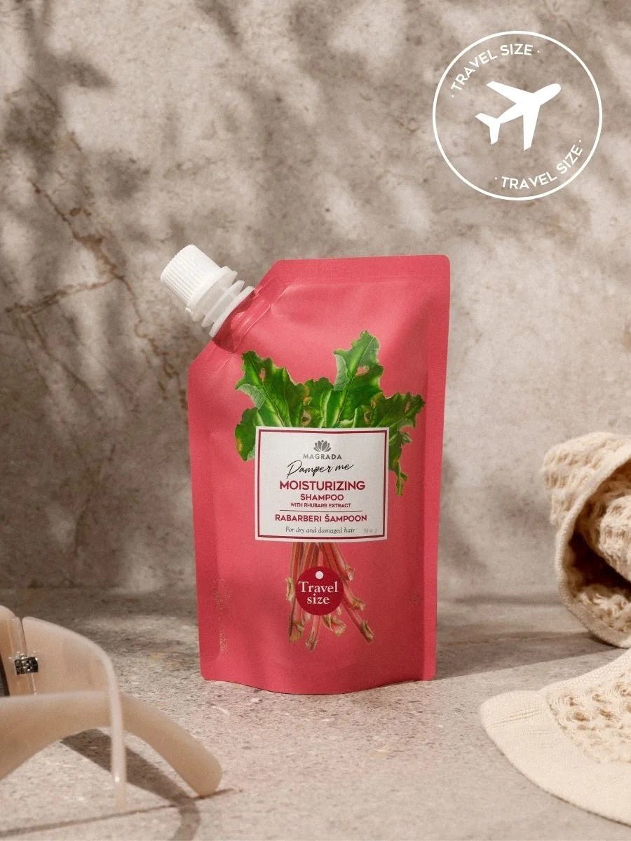 TRAVEL SIZE Rhubarb Shampoo With Aloe Extract - 100 ml - Jolz Eco